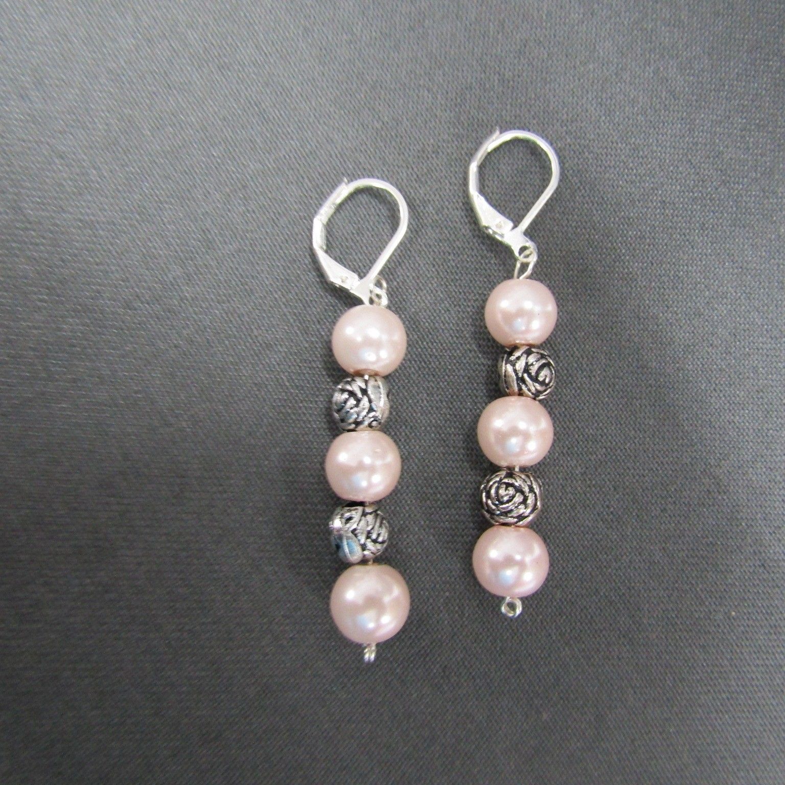 Dangle Drop Pink Earring Womens Fashion Silver Tone Colorfull Boho Chic